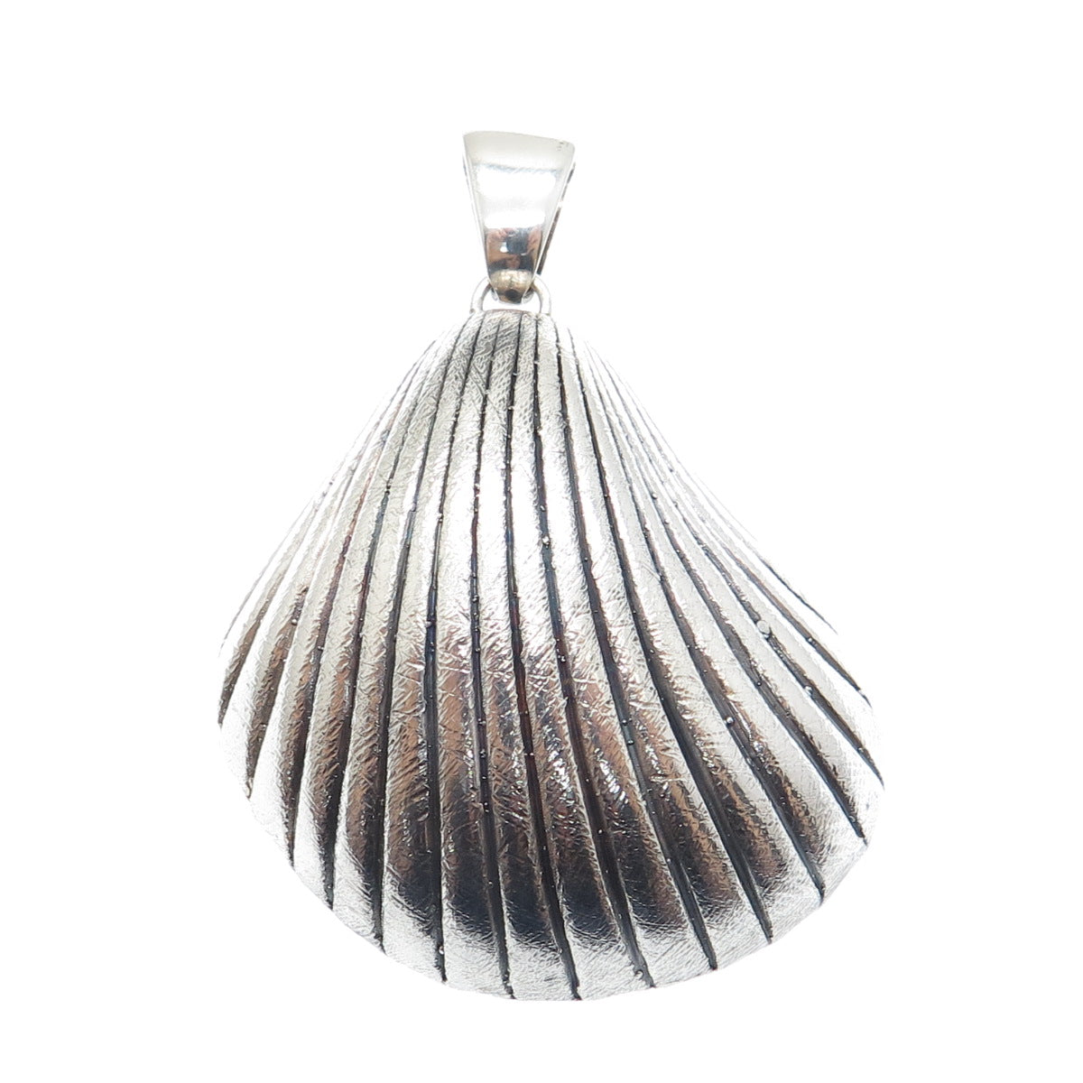 MILOR 925 Sterling Silver Vintage Italy Seashell Oxidized Pendant