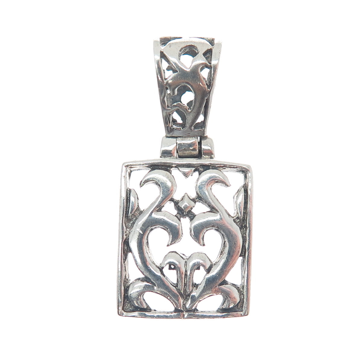 SX SALLY C 925 Sterling Silver Vintage Swirl Ornate Pendant