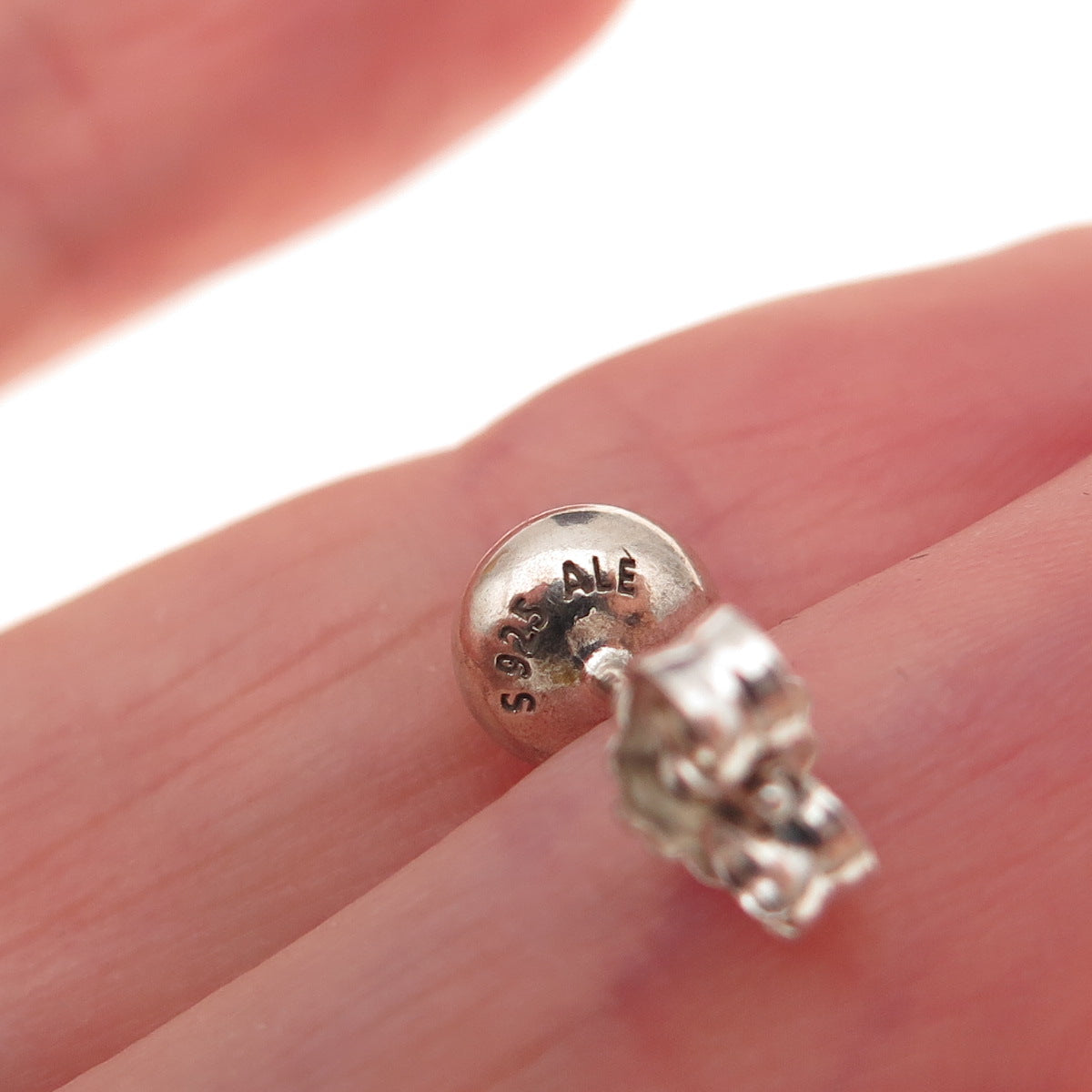 Pandora Sterling Silver Real Gray Moonstone June Birthday Blooms Stud Earrings