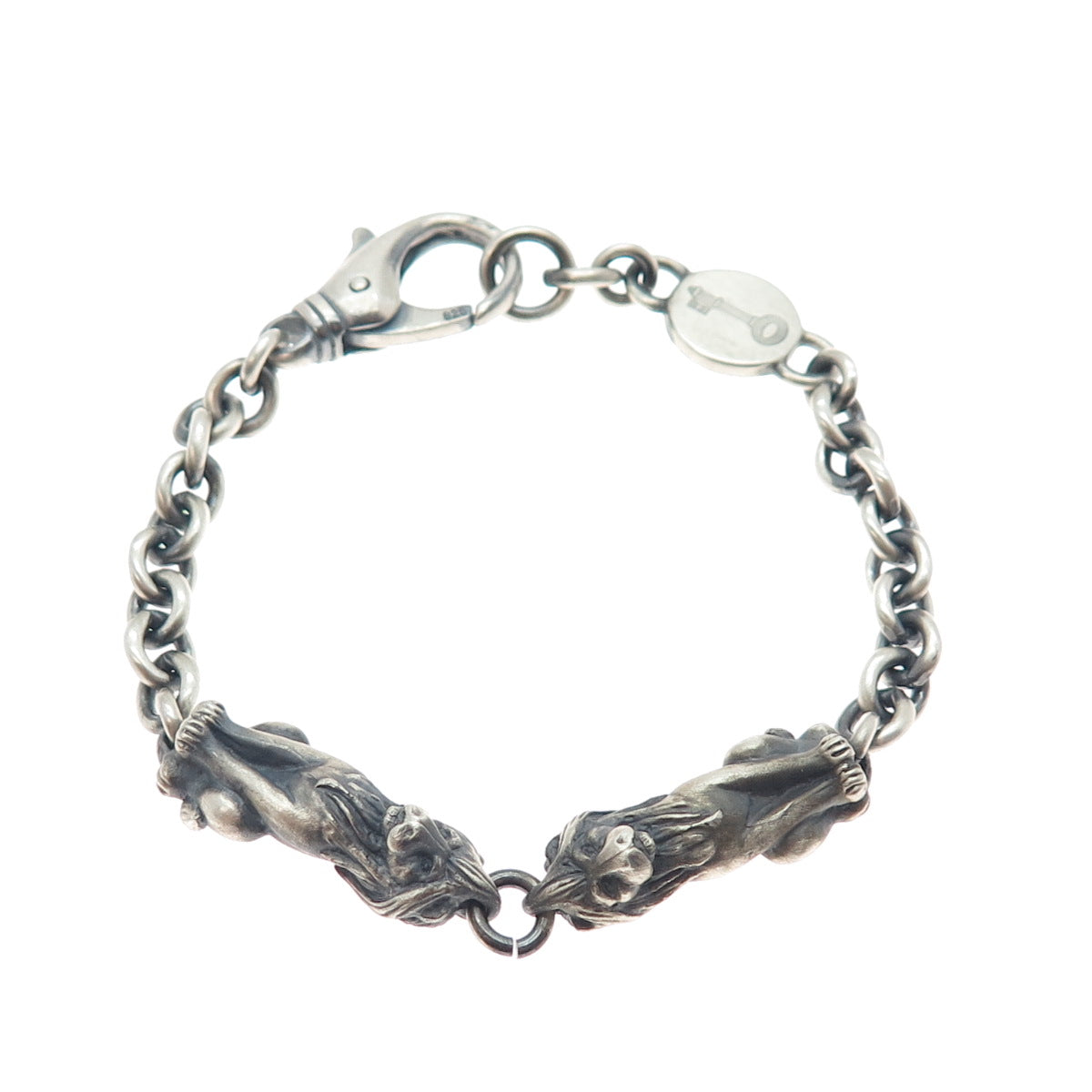 Theo Fennell 925 Sterling Silver Vintage London Leo Zodiac Oxidized Bracelet 6"