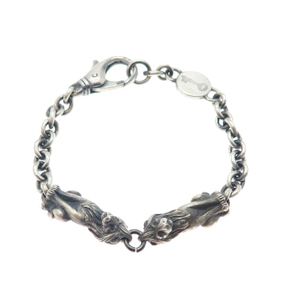 Theo Fennell 925 Sterling Silver Vintage London Leo Zodiac Oxidized Bracelet 6"