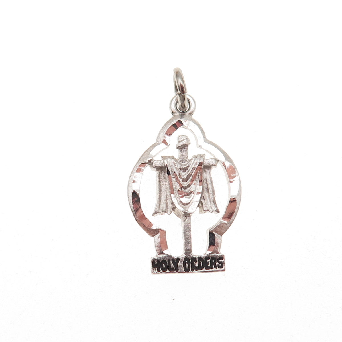 925 Sterling Silver Vintage Cross Holy Orders Mini Charm Pendant