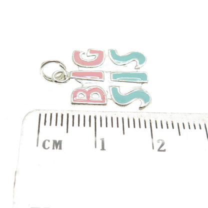 925 Sterling Silver Enamel "Big Sis" Charm Pendant