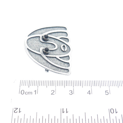 925 Sterling Silver Vintage Ecuador Black Onyx Tribal Goddess Oxidized Pendant
