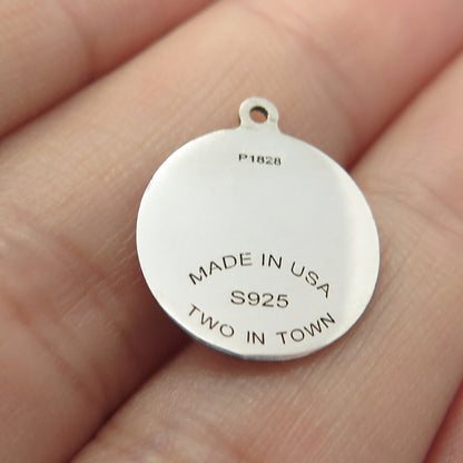 925 Sterling Silver USA Two In Town Horse Pendant