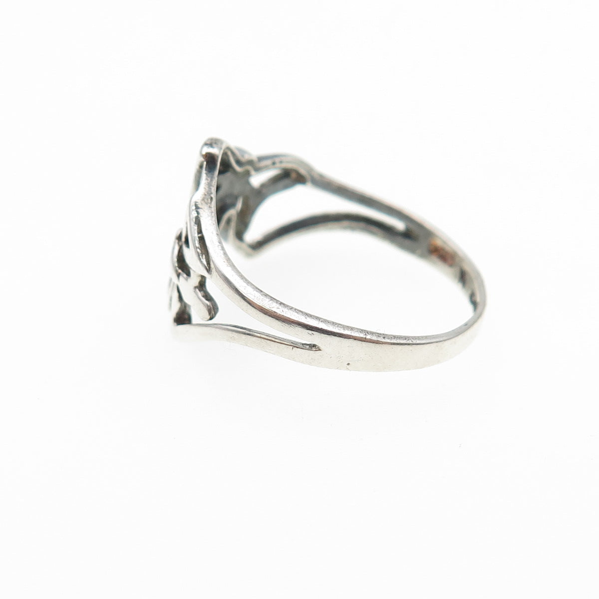 925 Sterling Silver Vintage Butterfly Couple Oxidized Ring Size 7.5