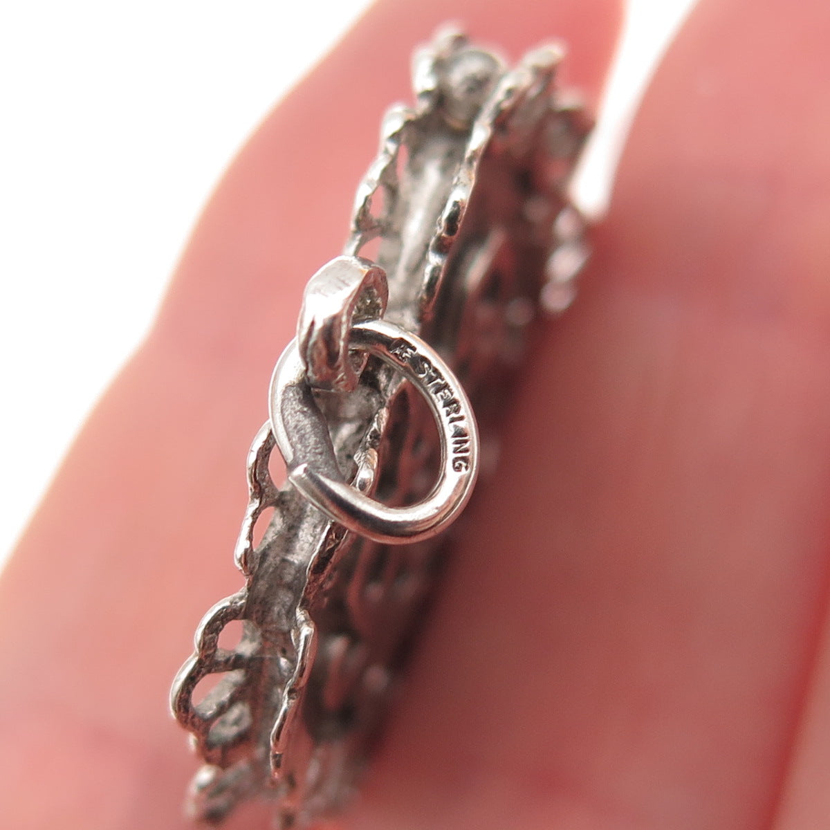 AE Art's Elegance 925 Sterling Silver Vintage I Love You Heart Charm Pendant