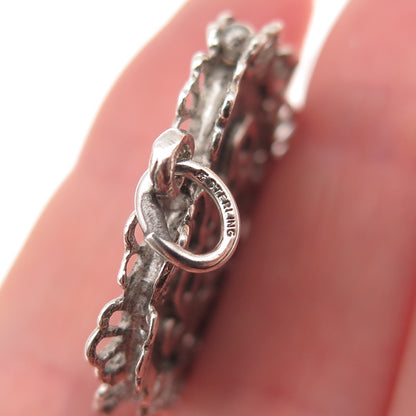 AE Art's Elegance 925 Sterling Silver Vintage I Love You Heart Charm Pendant