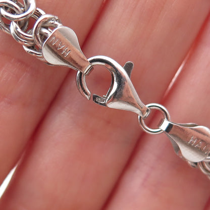 Han 925 Sterling Silver Vintage Italy Byzantine Link Bracelet 7.25"
