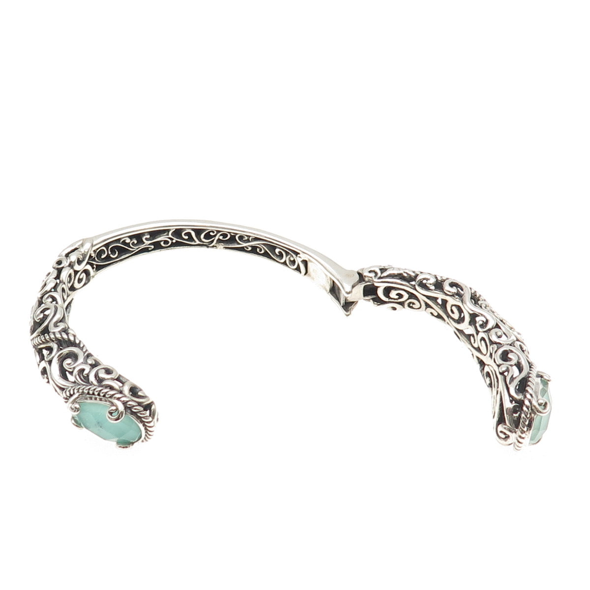 CAROLYN POLLACK 925 Sterling Silver Vintage Real Doublet MOP Swirl Bracelet 6.5"