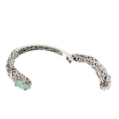 CAROLYN POLLACK 925 Sterling Silver Vintage Real Doublet MOP Swirl Bracelet 6.5"