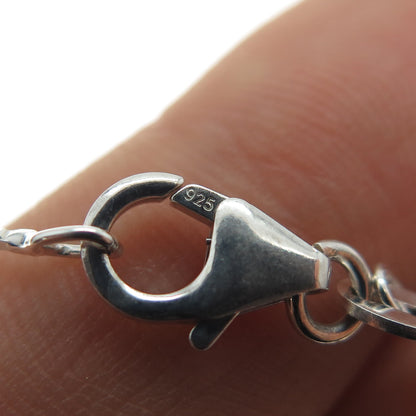 HAGIT GORALI 925 Sterling Vintage Israel Real Black Onyx Box Chain Necklace 18"