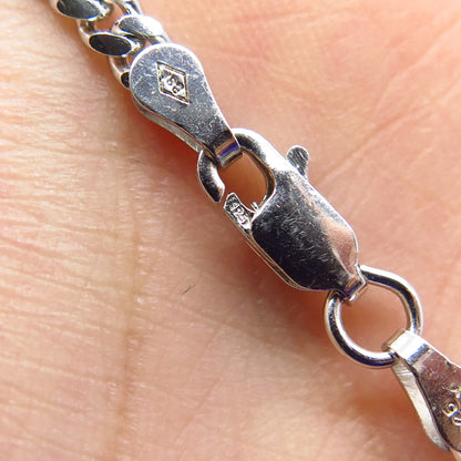 925 Sterling Silver Italy Cuban Chain Necklace 22"