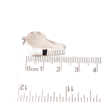 925 Sterling Silver Vintage Whistle 3D Charm Pendant
