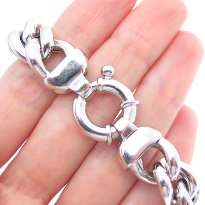 MILOR 925 Sterling Silver Vintage Italy Curb Link Bracelet 7"