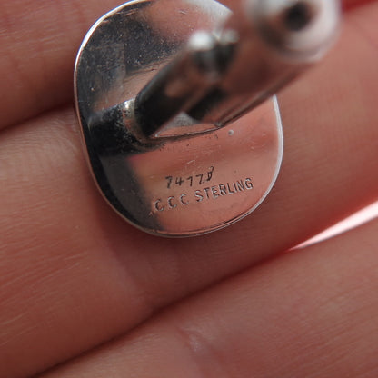 925 Sterling Silver Vintage Cushion Oval Cufflinks