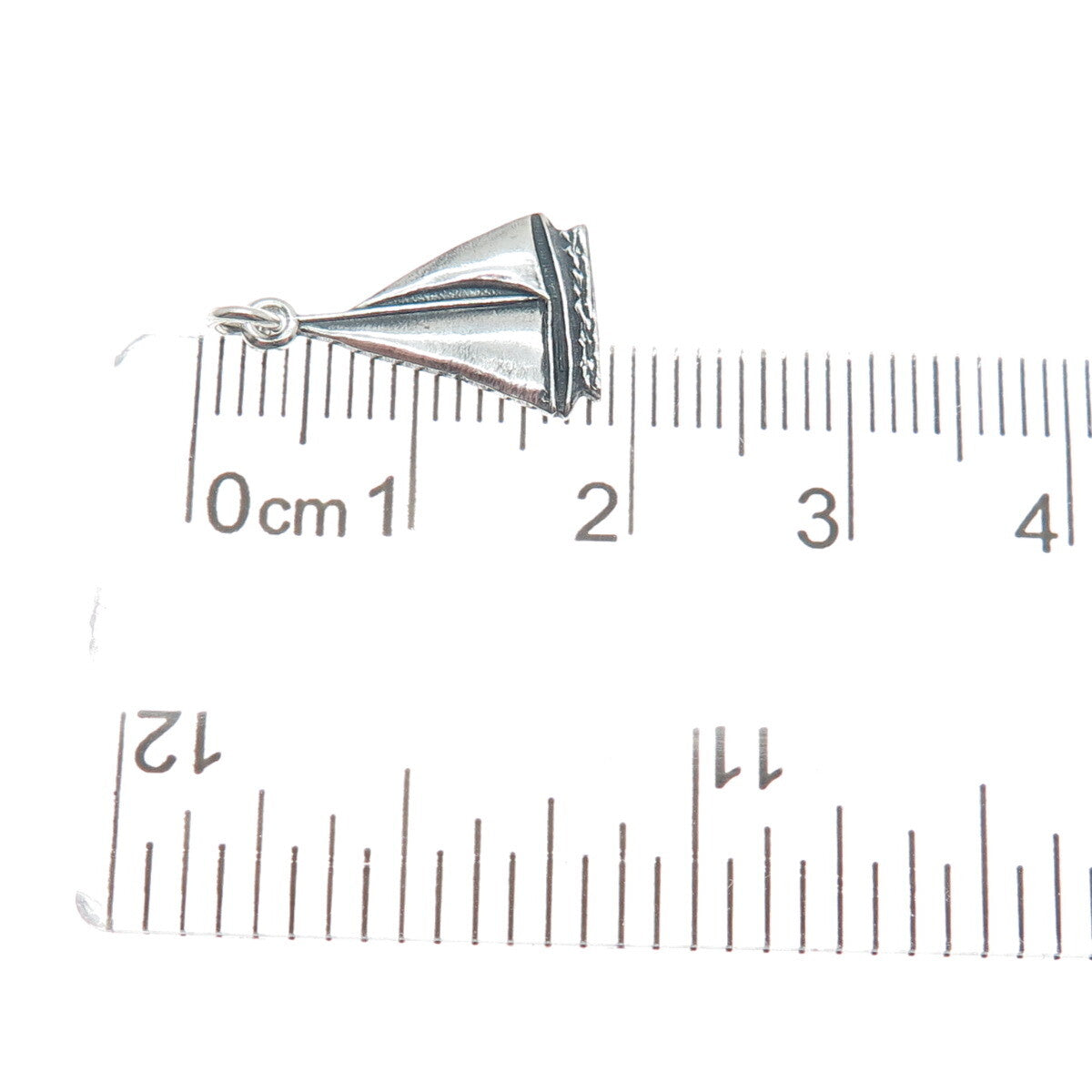 925 Sterling Silver Vintage Sailboat Oxidized Minimalist Charm Pendant