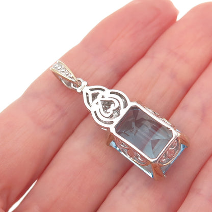 MICHAEL VALITUTTI Gems En Vogue 925 Sterling 2-Tone Blue & White Topaz Pendant