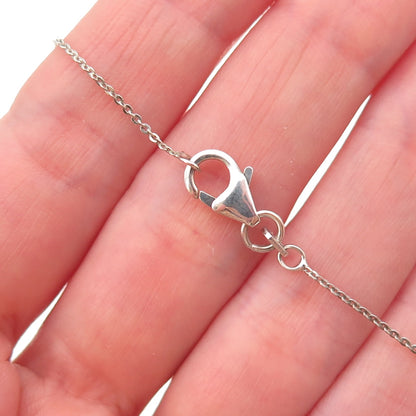 D'Joy 925 Sterling Silver Real Turquoise & Peridot Cable Chain Necklace 20"