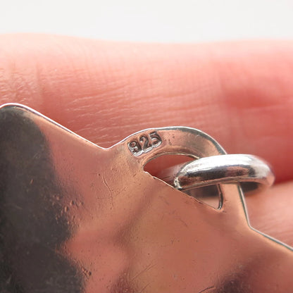 925 Sterling Silver Vintage Boy Square Pendant