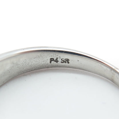 STAR RING P4SR 925 Sterling Silver Real Round-Cut Diamond Band Ring Size 11.25