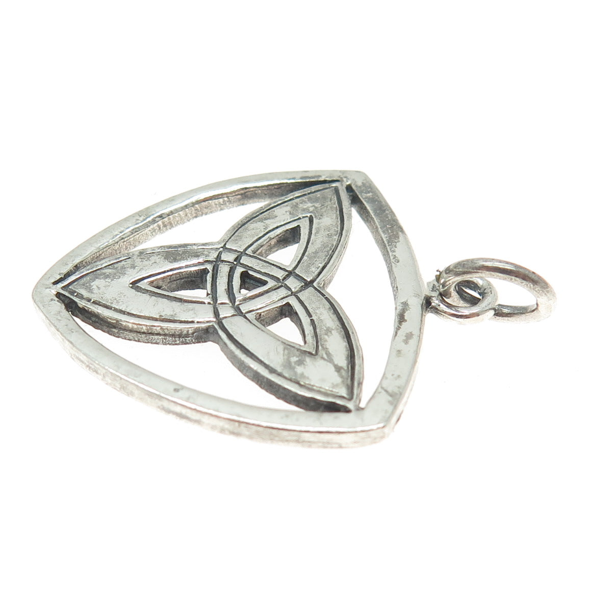 925 Sterling Silver Vintage Celtic Trinity Oxidized Pendant