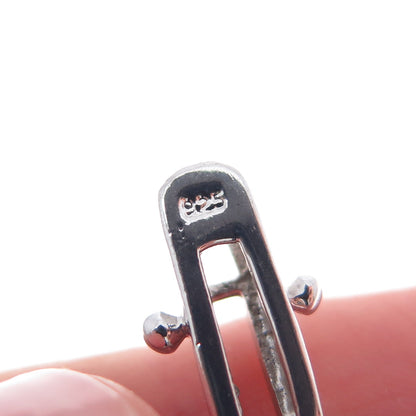 925 Sterling Silver Real Amethyst & C Z Station Tennis Link Bracelet 7.25"