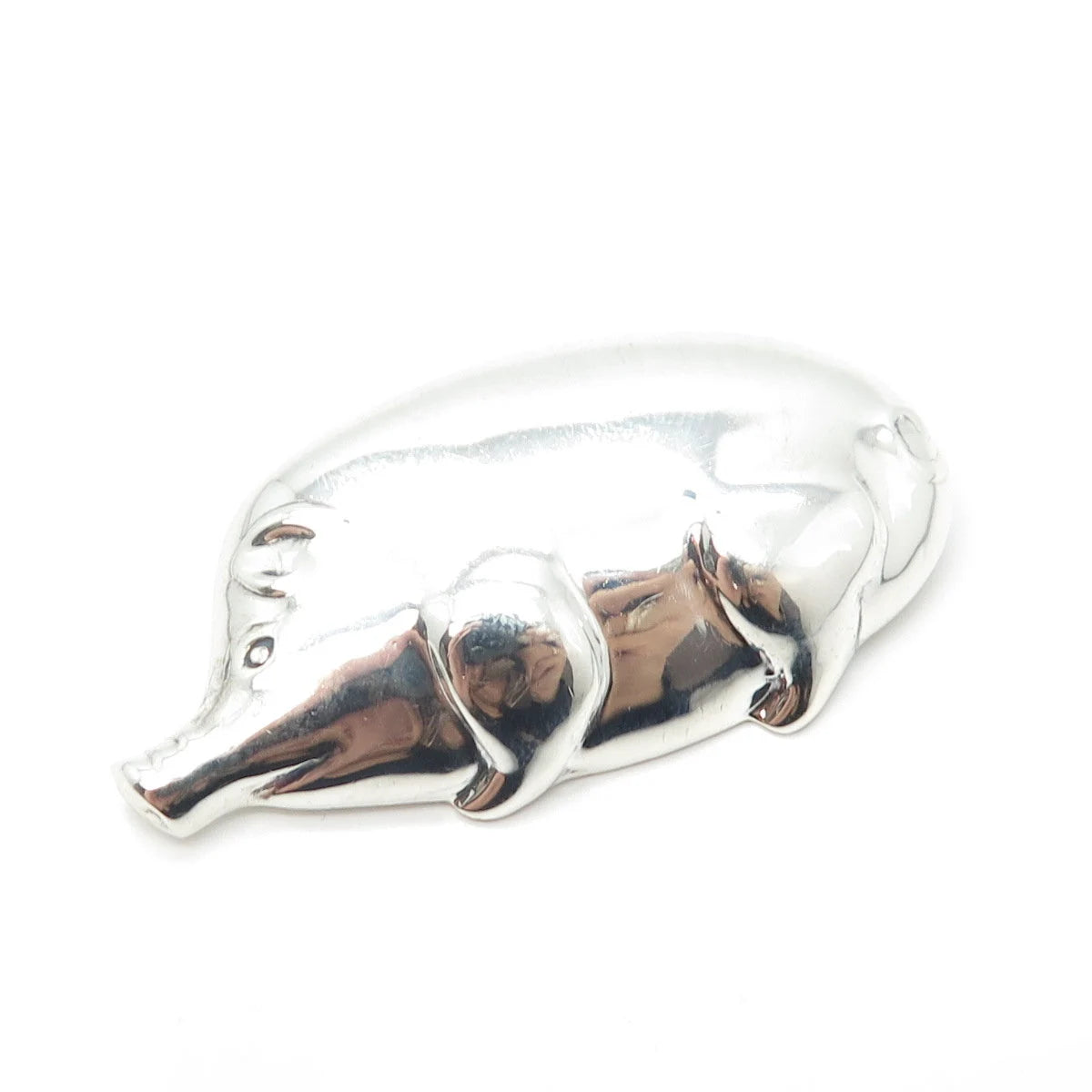 925 Sterling Silver Vintage Pig Boar Pin Brooch