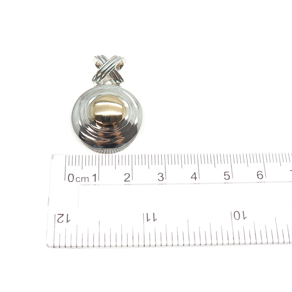 BAYANIHAN 18K Gold 925 Sterling Silver Vintage Modernist Slide Charm Pendant