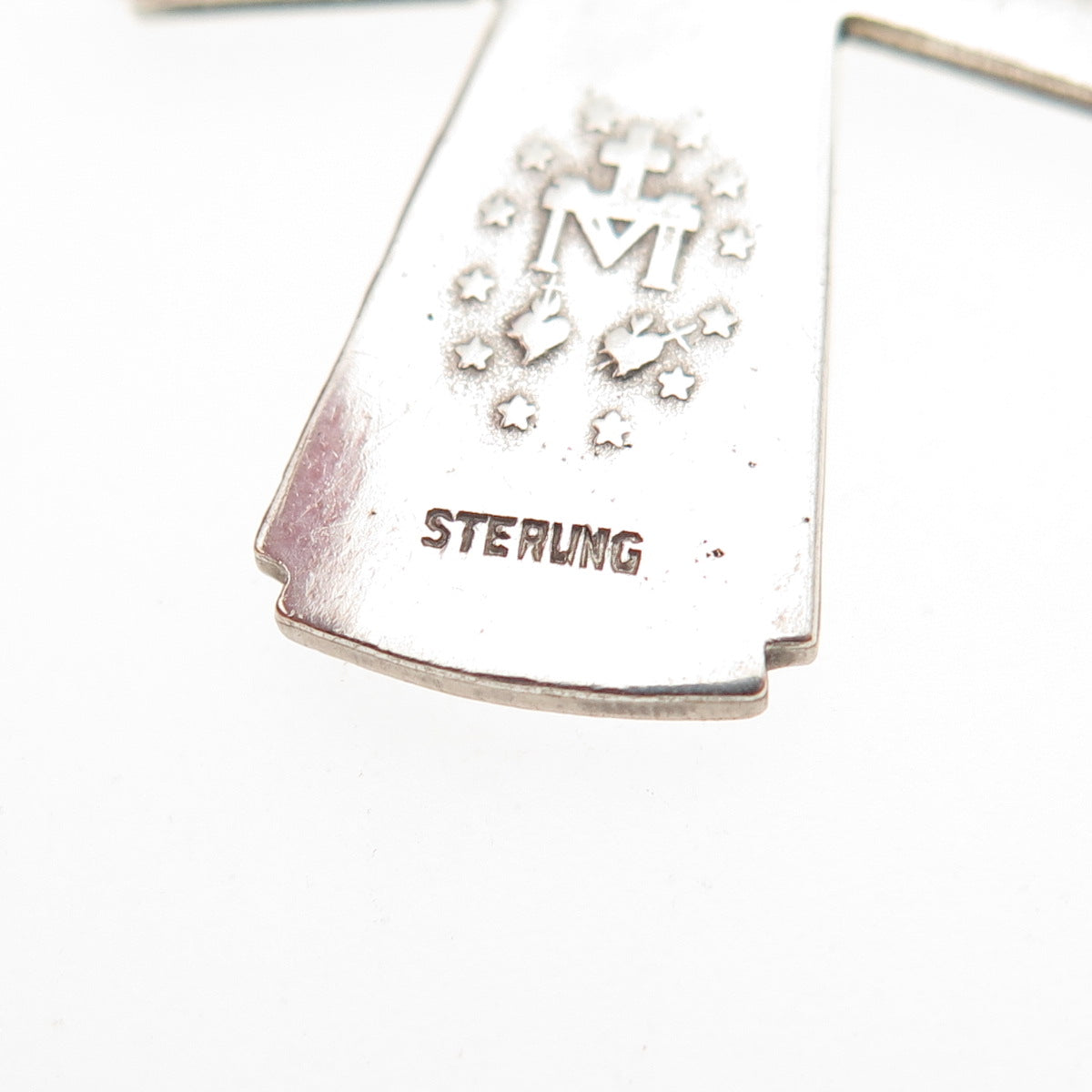 925 Sterling Silver Antique Art Deco 4-Way Cross Catholic Charm Pendant
