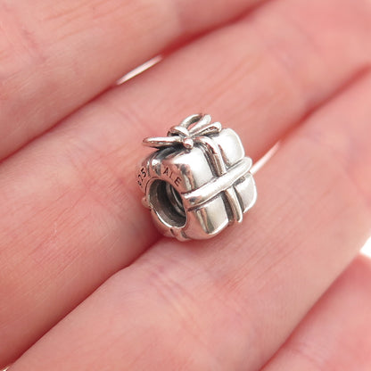 Pandora 925 Sterling Silver Present Gift Box Slide Bead Charm