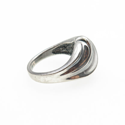 CHAPAL ZENRAY 925 Sterling Silver Vintage Modernist Oxidized Ring Size 7