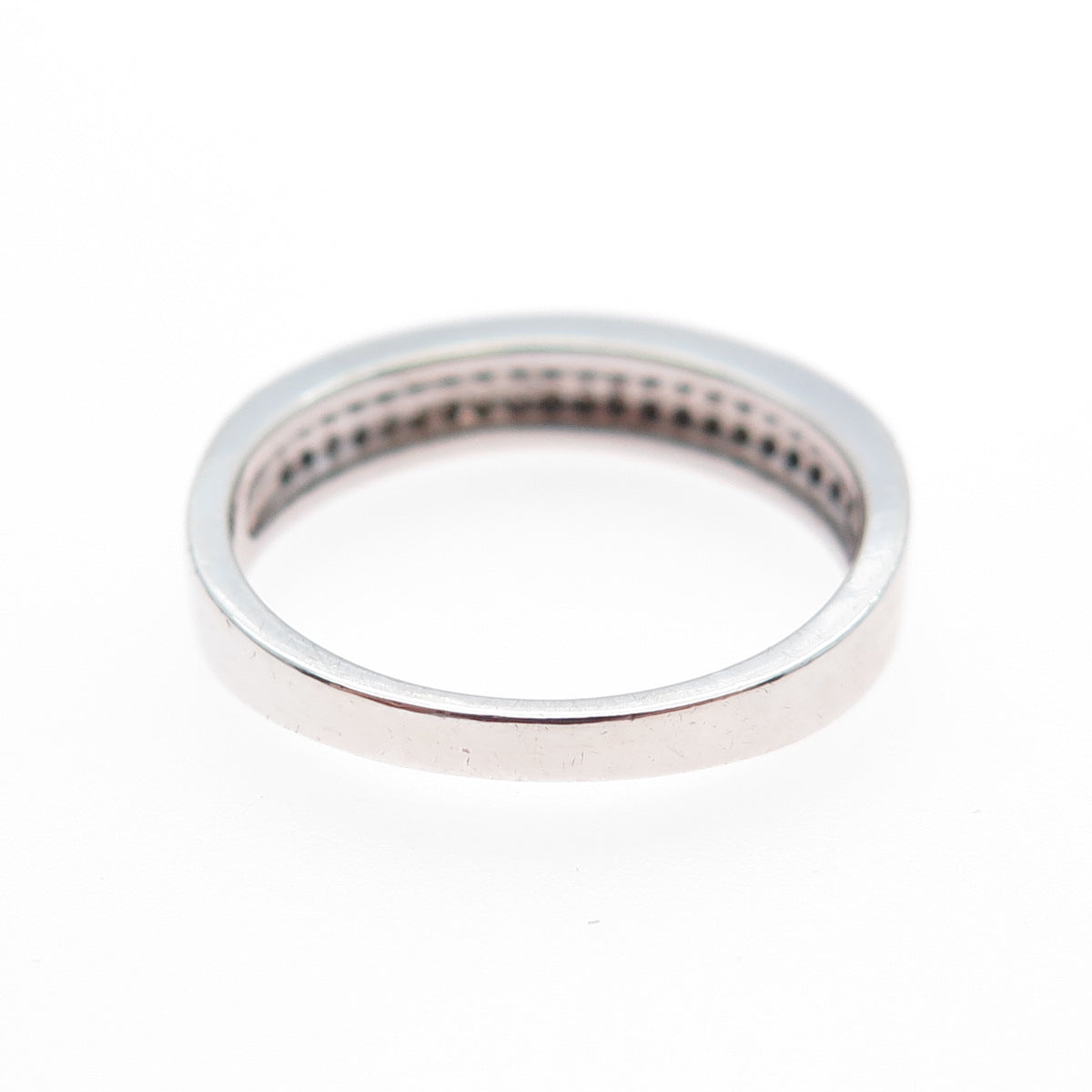 925 Sterling Silver Round-Cut C Z Half Eternity Band Ring Size 7