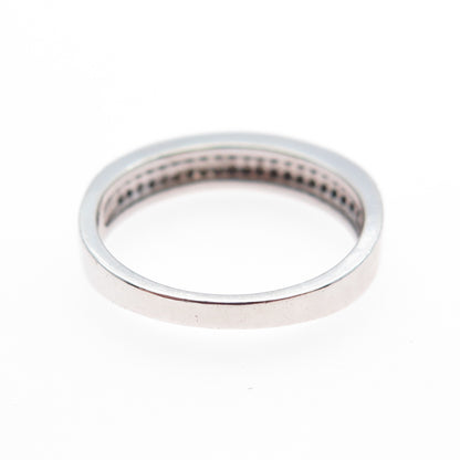 925 Sterling Silver Round-Cut C Z Half Eternity Band Ring Size 7