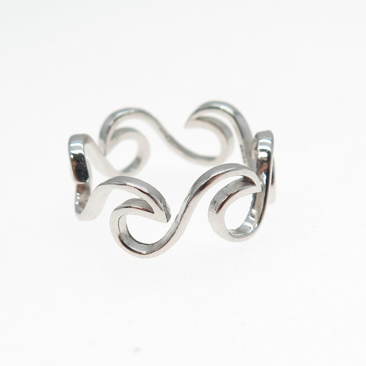 925 Sterling Silver Wave Ring Size 7.25