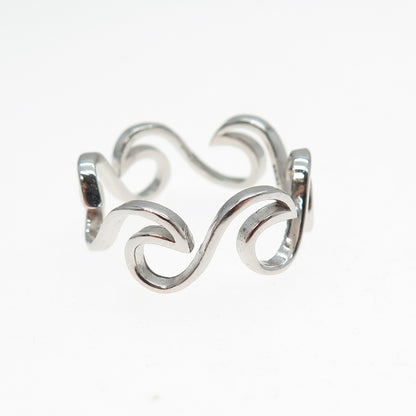 925 Sterling Silver Wave Ring Size 7.25
