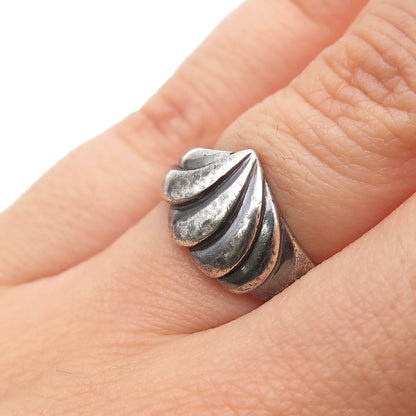 CHAPAL ZENRAY 925 Sterling Silver Vintage Modernist Oxidized Ring Size 6