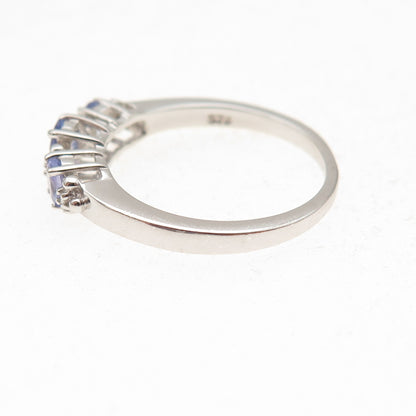 Chuck Clemency 925 Sterling Silver Real Oval-Cut Tanzanite Ring Size 7
