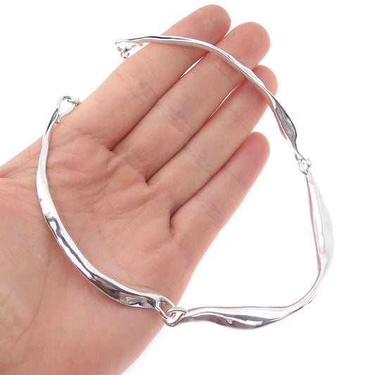 HAGIT GORALI 925 Sterling Silver Vintage Israel Modernist Chain Necklace 20"