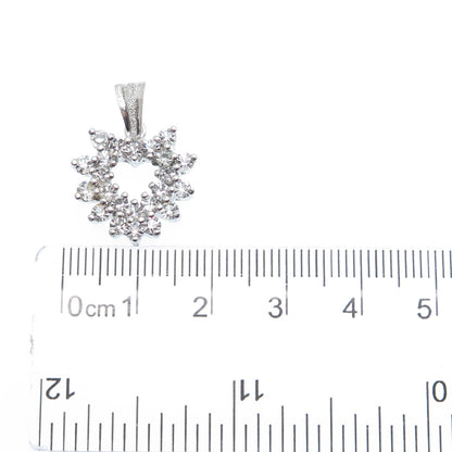 925 Sterling Silver Round-Cut C Z Heart Minimalist Charm Pendant