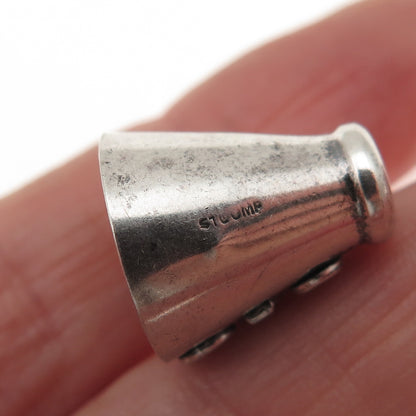 J.M. Fisher Sterling Silver Vintage Enamel CYO Collage Megaphone Mini Pendant