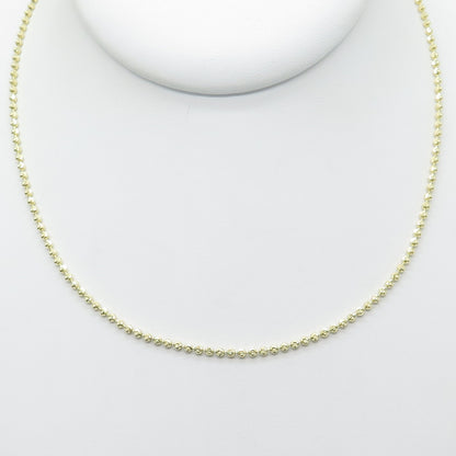 925 Sterling Gold Plated SPI Italy Diamond-Cut Ball Beaded Chain Necklace 28"