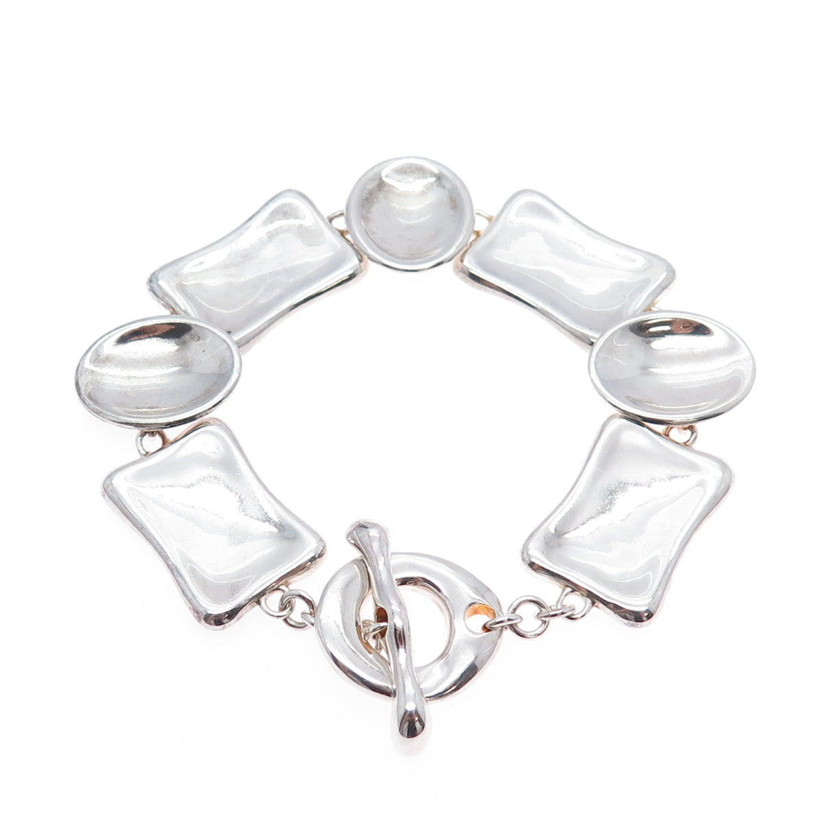 ROBERT LEE MORRIS 925 Sterling Silver Vintage Modernist Bracelet 6.5"