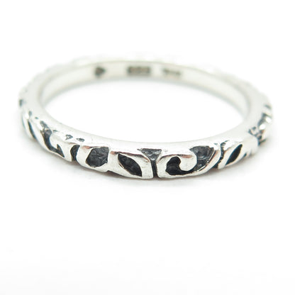 SILPADA 925 Sterling Silver Vintage Swirl Stackable Band Oxidized Ring Size 10