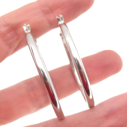 925 Sterling Silver Tube Hoop Earrings