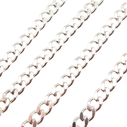 925 Sterling Silver Italy Curb Chain Necklace 18"