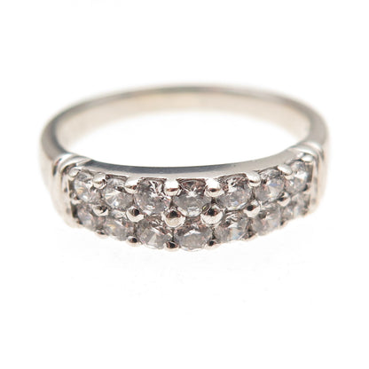 925 Sterling Silver Round-Cut C Z Ring Size 7