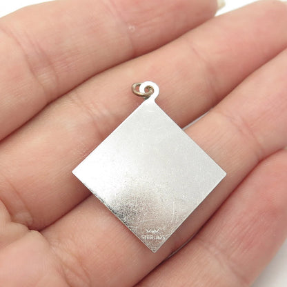 925 Sterling Silver Vintage C Z "Merry Christmas" Charm Pendant