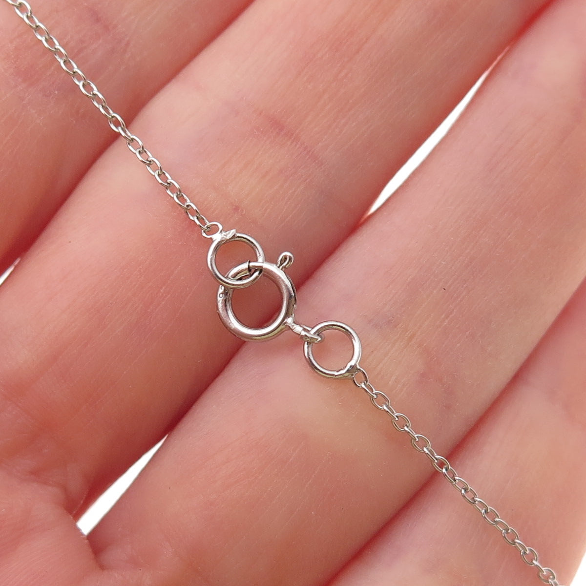 925 Sterling Silver Real Cushion-Cut Rhodolite Cable Chain Necklace 18"