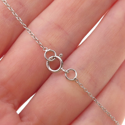 925 Sterling Silver Real Cushion-Cut Rhodolite Cable Chain Necklace 18"